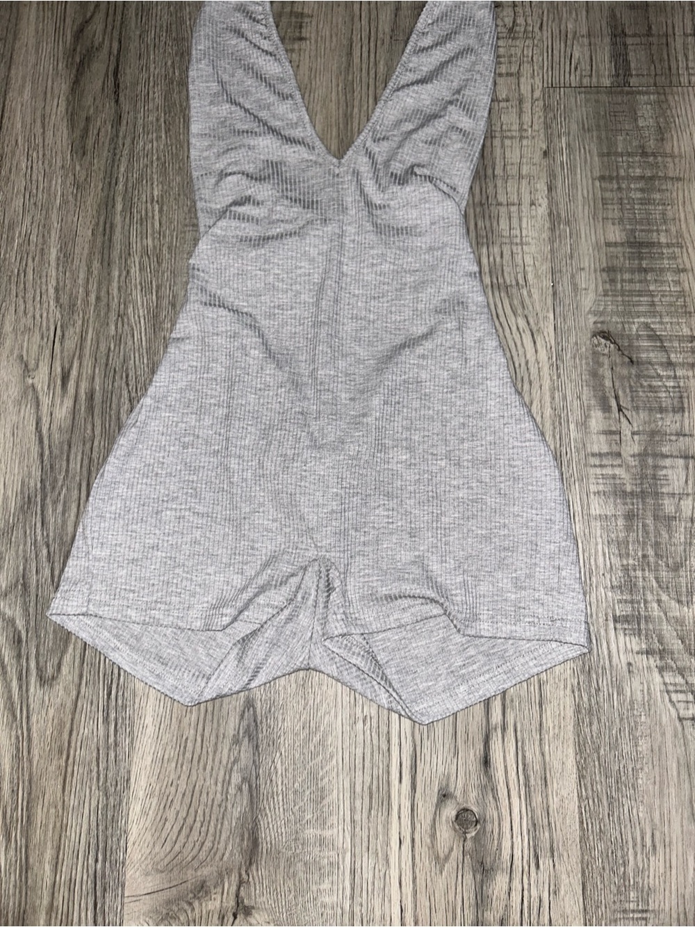 Source Unknown Gray Ribbed Halter Romper - Picture 2 of 5